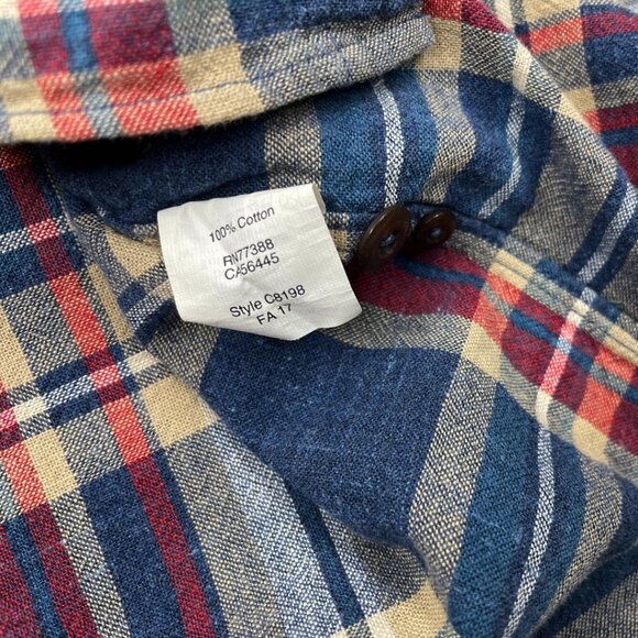 J. Crew Slim Plaid Cotton Button Down Red Blue Casual Dress Shirt Men's Medium - Picture 6 of 8